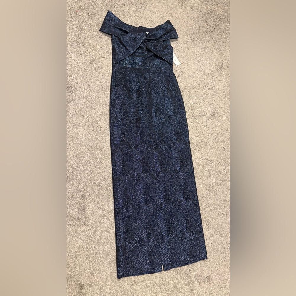 Rickie Freeman For Teri Jon New Twist Front Column Gown Size 8 - Picture 4 of 16